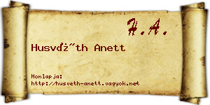 Husvéth Anett névjegykártya