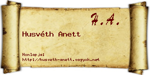Husvéth Anett névjegykártya